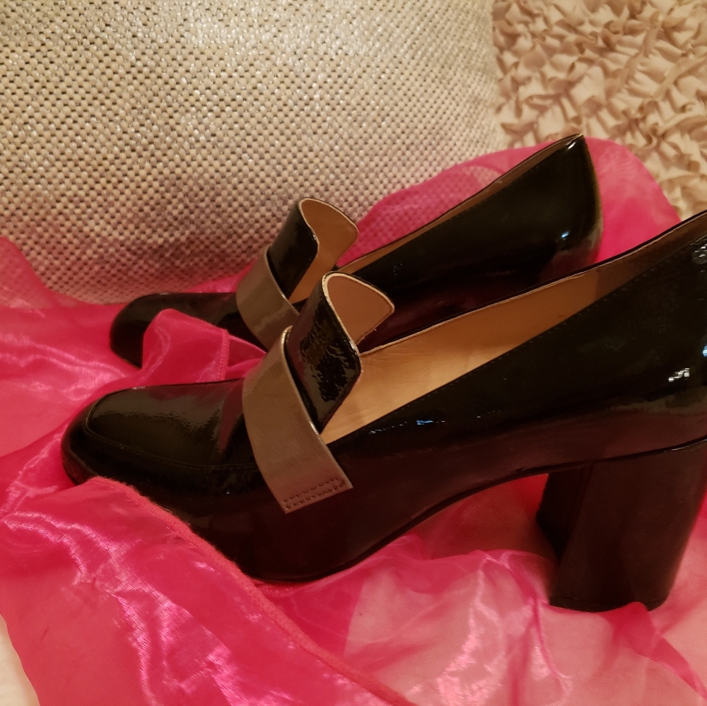 Farco Sarto Black Patent Leather with Brown Trim Black and Tan